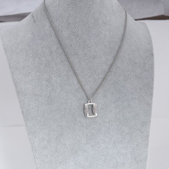 Brighton Meridian Linx Petite Necklace Silver Plated Crystal 16-18" - Picture 6 of 7